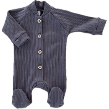 Комбинезон нательный из органического хлопка 62-68 см Т-214/темно-серый