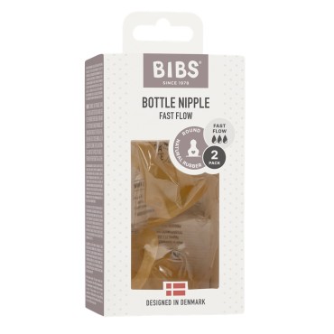 Соски латексные для бутылочки Bibs быстрый поток 2шт Bottle Nipple 2 PACK