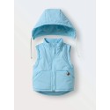 Теплая жилетка со съемным капюшоном 80-92 см цвет: небесно-голубой 110-210
