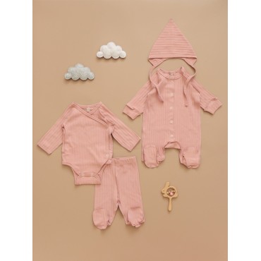 Комплект для малыша 4 предмета цвет: пудровый Т-231