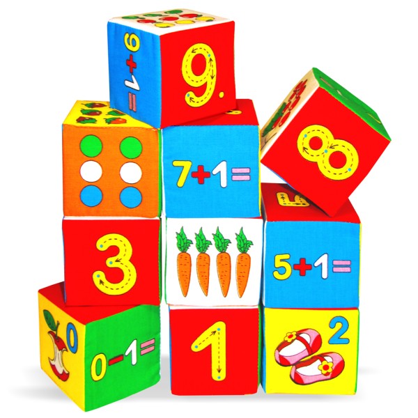 Мягкая развивающая игрушка " Кубики. Умная математика" В 177