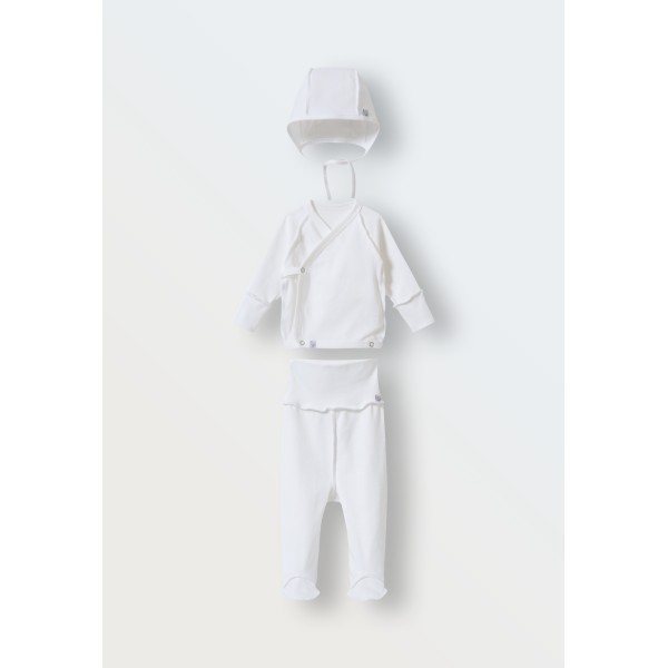 Комплект одежды для малыша 3 предмета 62 см цвет: экрю 9067-02