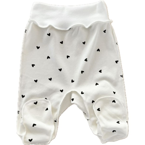 Ползунки для малыша 56-62 см принт: сердечки монохром Т-132