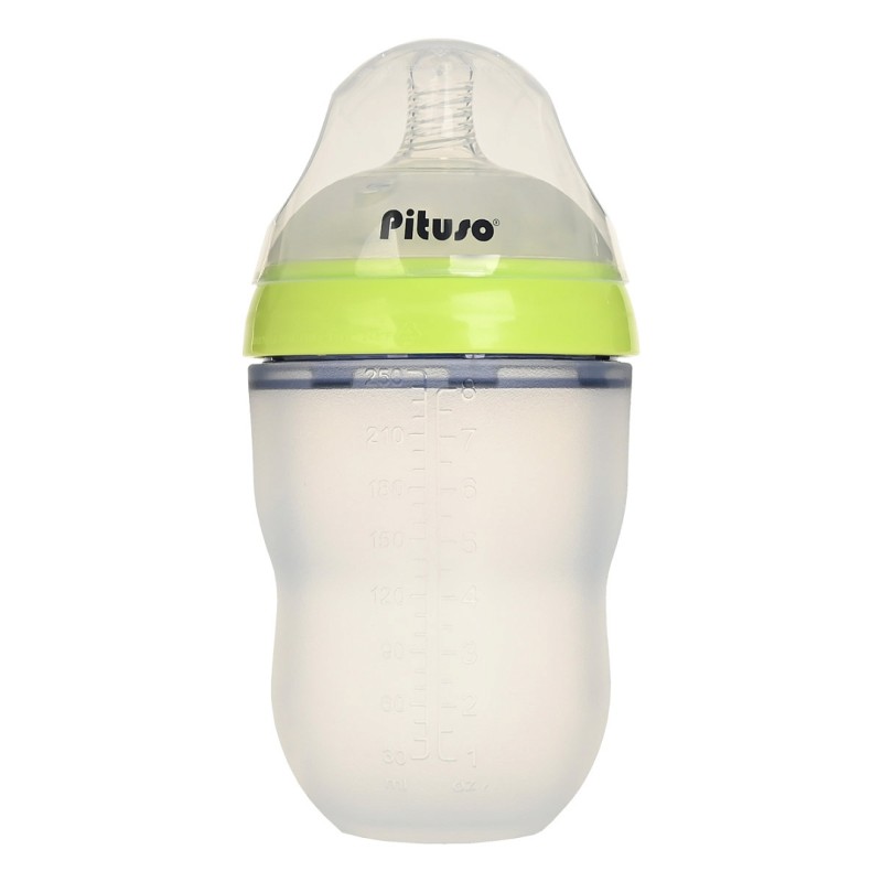 Бутылочка для кормления силиконовая 3м+ 250 мл Pituso цвет: зеленый KD88515
