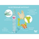 Универсальный прорезыватель BUNNY TEETHER с держателем цвет: зелёный