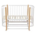 Детская деревянная кроватка Vera с маятником цвет: белый-натуральный 0003126-17