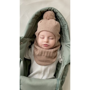 Балаклава-шлем с помпоном 48-50/52 см цвет: теплый беж 3095-122