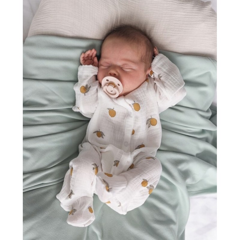 Муслиновый слип на кнопках 50-56 см Newborn цвет: лимончики М-141