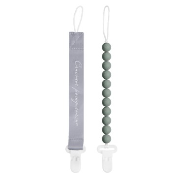 Набор держателей для пустышки 2 шт Paomma цвет: Light grey / Sage PCL10715