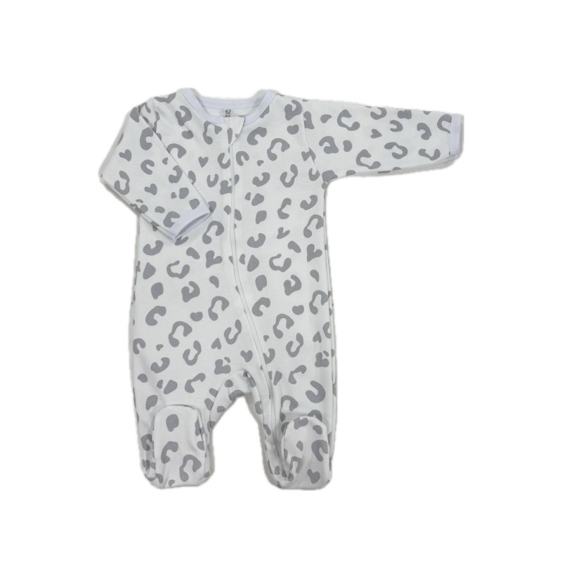 Слип нательный на молнии 62-68 см принт: пятнышки серые Т-125