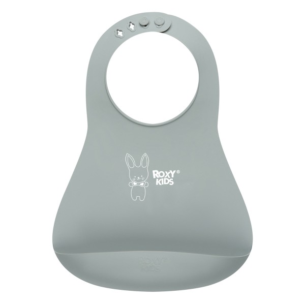 Мягкий нагрудник с карманом для крошек Roxy Kids цвет: серый