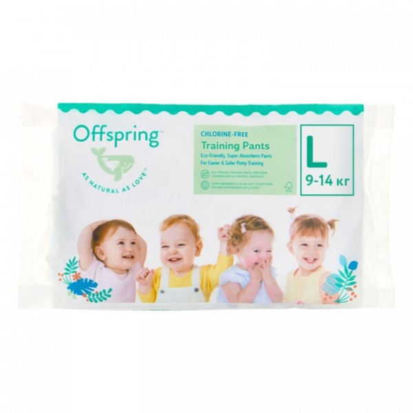 Эко-подгузники Offspring Travel Pack L 9-14 кг 3 шт 3 расцветки