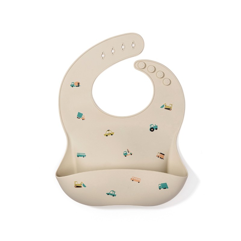 Силиконовый нагрудник с кармашком Edda цвет: машинки SB01-01001 Силиконовый нагрудник с кармашком Edda цвет: машинки SB01-01001