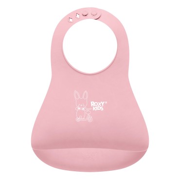 Мягкий нагрудник с карманом для крошек Roxy Kids цвет: розовый