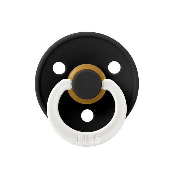 Cоска-пустышка BIBS Colour Latex 0-6 месяцев цвет: black glow/ со светящимся кольцом