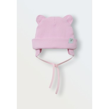 Шапочка из кашкорсе с ушками 36-38 см цвет: розовый 6030-107