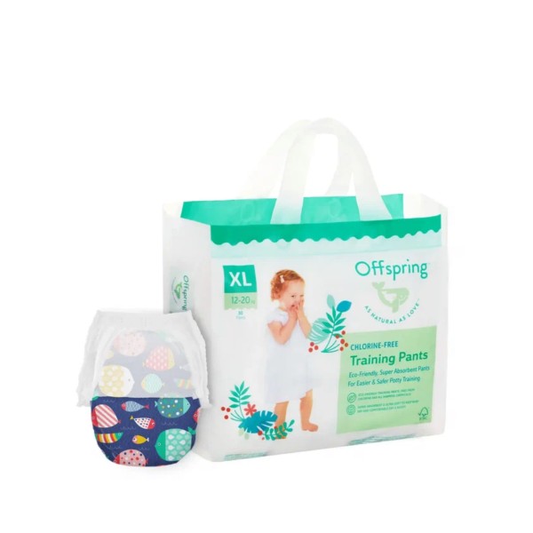 Эко-подгузники-трусики Offspring XL 12-20 кг 30 шт цвет: рыбки