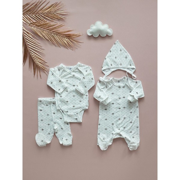 Комплект для малыша 4 предмета 50-56 см цвет: короны Т-231