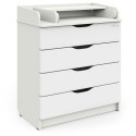 Комод детский пеленальный 4 ящика Pituso Сириус-2 Wood ПВХ цвет: белый премиум 804