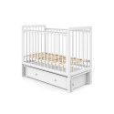 Детская деревянная кроватка с маятником и ящиком + быстросъемная стенка Sweet Baby  Melissa цвет: белая