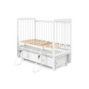 Детская деревянная кроватка с маятником и ящиком + быстросъемная стенка Sweet Baby  Melissa цвет: белая
