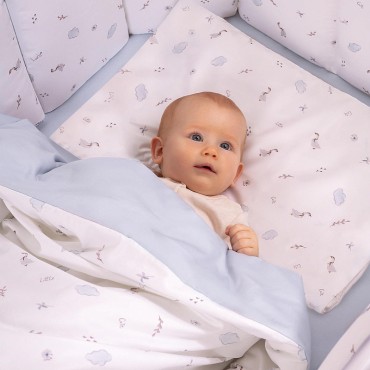 Комплект постельного белья для детей Perina SLEEPY (Голубой), артикул: КПБ3.100-SL.10, 3 предмета (состав: пододеяльник 100х100см; простыня 100х70см; 