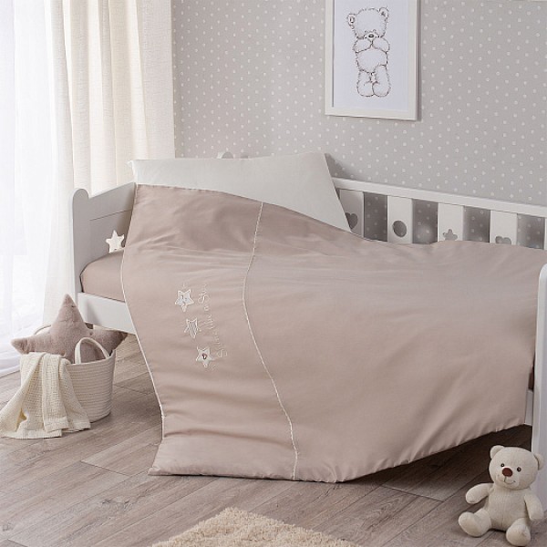 Комплект постельного белья Perina Little Star Песочный, артикул: ПК3-07.12, 3 предмета, пакет ПВХ