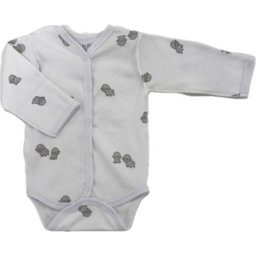 Боди с длинным рукавом на кнопках 56-62 см принт: барашки Т-131