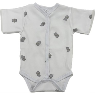 Боди с коротким рукавом на кнопках 56-62 см принт: барашки Т-133