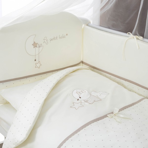 Комплект постельного белья Perina Le petit bebe молочно-кофейный, артикул: ПБ3-01.5, 3 предмета, пакет ПВХ