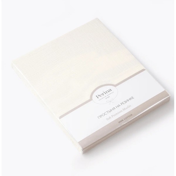 Простыня на резинке детская Muslin 120*60 см цвет: молочный ПР-М.120.1.02