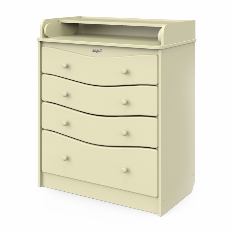 Комод пеленальный детский 4 ящика Атон Сириус Kristoff ПВХ цвет: слоновая кость