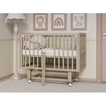 Кроватка детская Lunna Rita с автостенкой, маятником и колесами цвет: кашемир