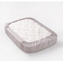 Простыня на резинке детская Perina Semi-oval, артикул: ПР-С.100.70.6, цвет: серый, размер: 100х70см, для матраца с закругленными углами, п/э пакет