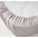 Простыня на резинке детская Perina Semi-oval, артикул: ПР-С.145.70.21, цвет: жемчужно-серый, размер: 145х70см, для матраца с закругленными углами, п/э