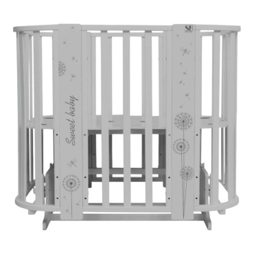 Кровать-трансформер детская 5 в1 Sweet Baby Arte цвет: Серая/одуванчик