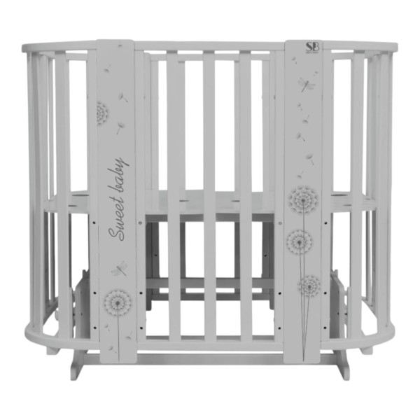 Кровать-трансформер детская 5 в1 Sweet Baby Arte цвет: Серая/одуванчик