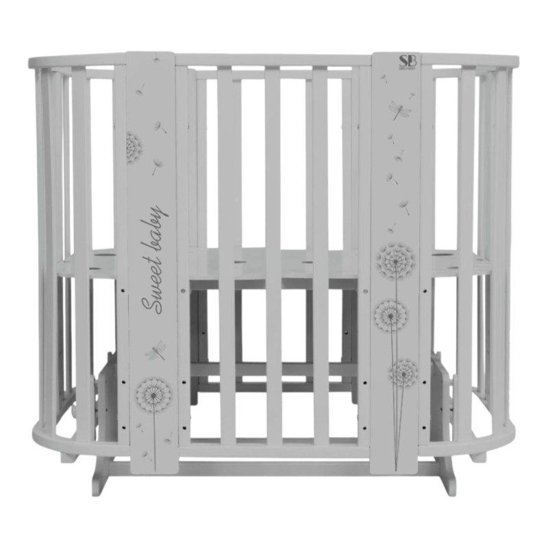 Кровать-трансформер детская 5 в1 Sweet Baby Arte цвет: Серая/одуванчик