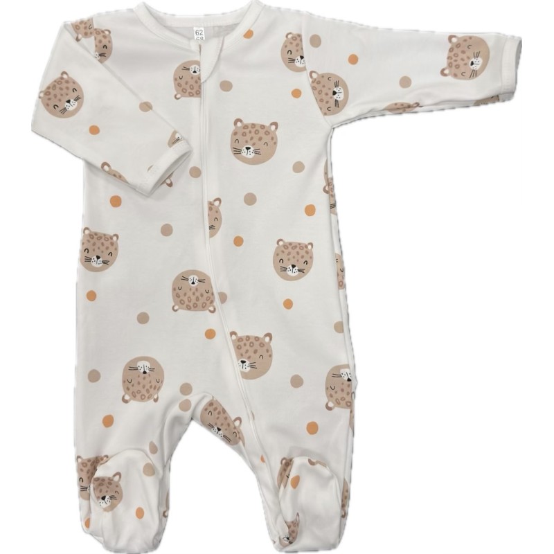 Слип нательный на молнии 62-68 см принт: леопарды Т-125