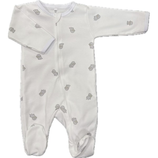 Слип нательный на молнии 62-68 см принт: барашки Т-125