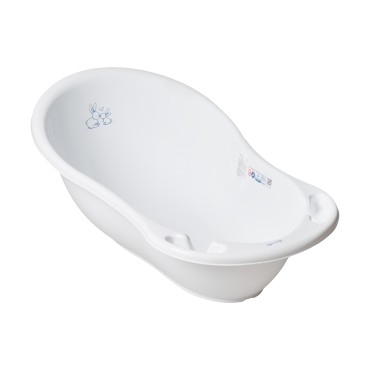Ванночка для купания с рождения Тега 86 см со сливом " Bunnies / Кролики" цвет: белый KR-004-103