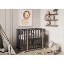 Кроватка-трансформер детская Lunna Sonata с маятником+ колеса цвет: графит/ бук