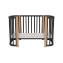 Кроватка-трансформер детская Lunna Sonata с маятником+ колеса цвет: графит/ бук
