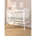 Детская деревянная кроватка Sweet Baby Bella на колесах+ быстросъемная стенка цвет: белая
