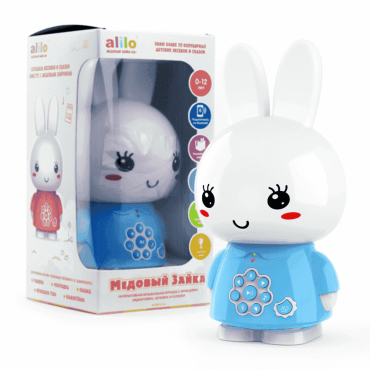 Игрушка интерактивная развивающая Alilo Медовый зайка ® G6+ цвет: голубой 60303