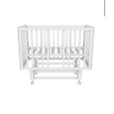 Кроватка детская Lunna Rita Lux с автостенкой, маятником и колесами + матрас с наматрасником цвет: белый