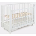 Кроватка детская деревянная с маятником, ящиком + быстросъемная стенка Rant Bergen Plus цвет: cloud white