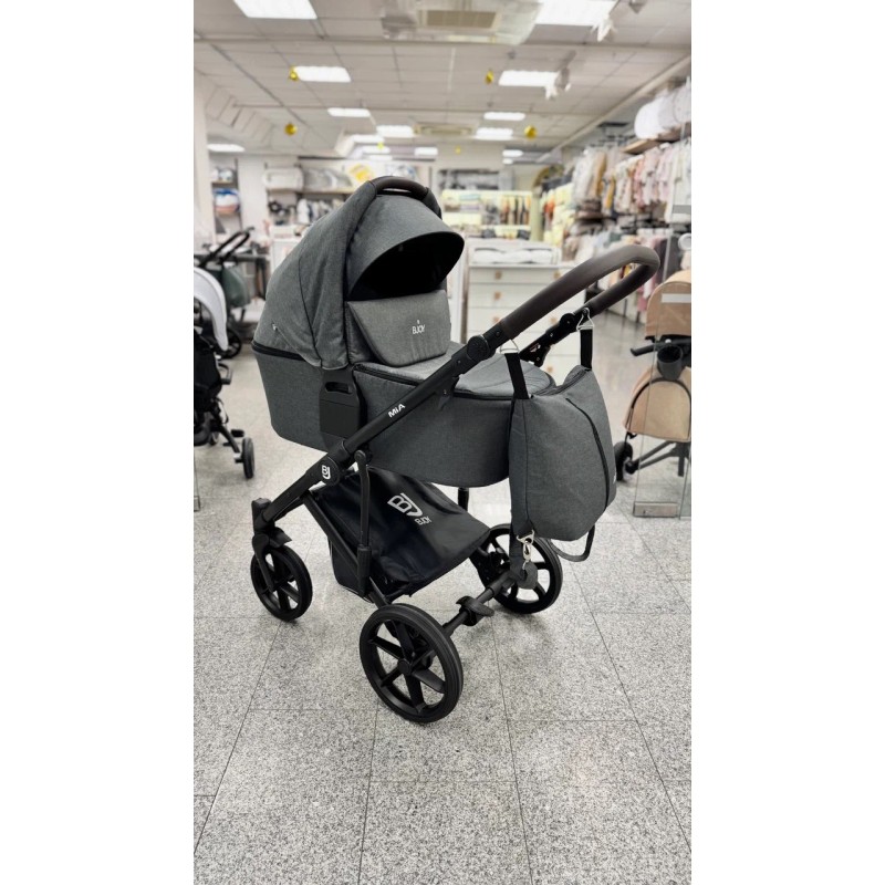 Коляска детская 2 в 1 Bjoy Mia ткань цвет: светлый графит на черной раме 111