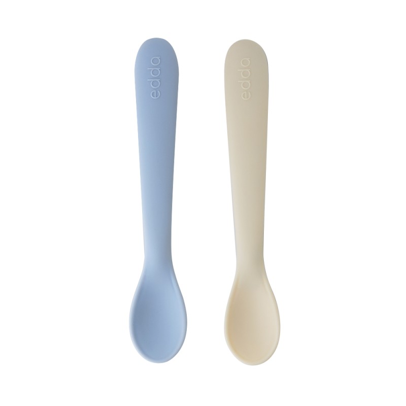 Набор силиконовых ложек для кормления Edda 2 шт цвет: Пломбир/Небо SSS-01005
