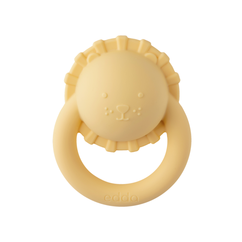 Погремушка-прорезыватель из силикона Лев Edda цвет: мимоза